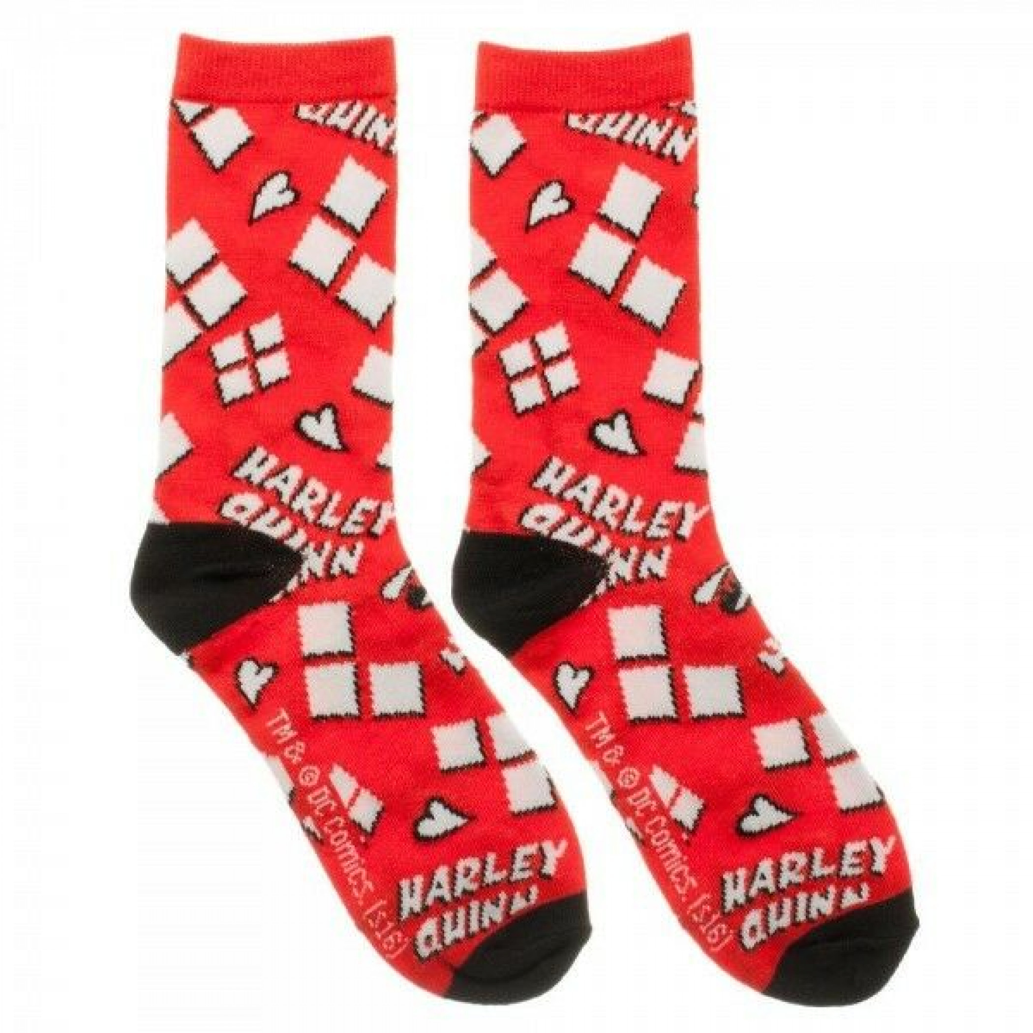 Harley Quinn Diamonds and Logo Women's Socks